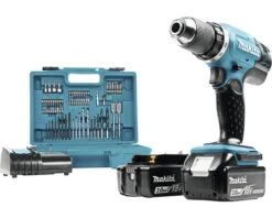 MAKITA Accu Schroefboormachine Set DDF453SFX1 (incl. 2 Accu's, Lader, Koffer En 74-delige Accessoireset)