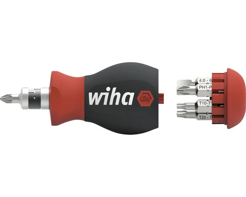 WIHA Schroevendraaier Stubby Met Bitmagazijn 3 WIHA Schroevendraaier Stubby Met Bitmagazijn