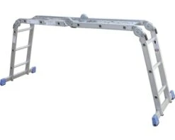Vouwladder Met Platform Aluminium 4 X 3 Treden, Werkhoogte 4,55 M